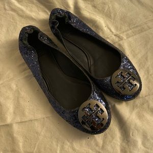 Tory Burch Reva glitter flats-blue